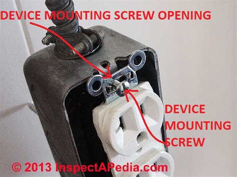 how ro remove hole metal receptacle box|how to fix electrical box.